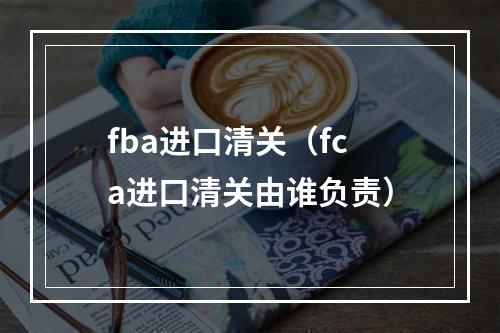 fba进口清关（fca进口清关由谁负责）