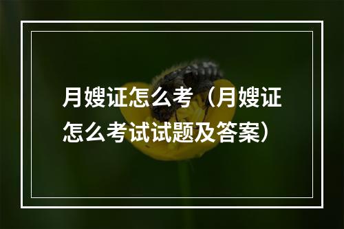 月嫂证怎么考（月嫂证怎么考试试题及答案）