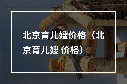 北京育儿嫂价格（北京育儿嫂 价格）