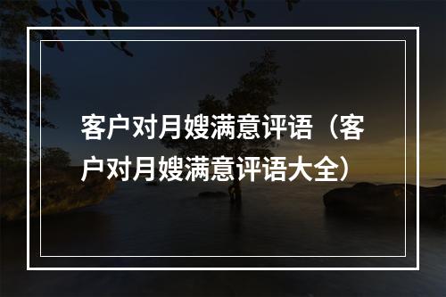 客户对月嫂满意评语（客户对月嫂满意评语大全）