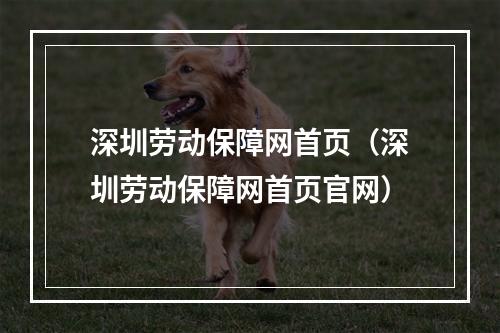 深圳劳动保障网首页（深圳劳动保障网首页官网）