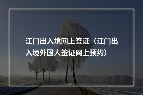 江门出入境网上签证（江门出入境外国人签证网上预约）