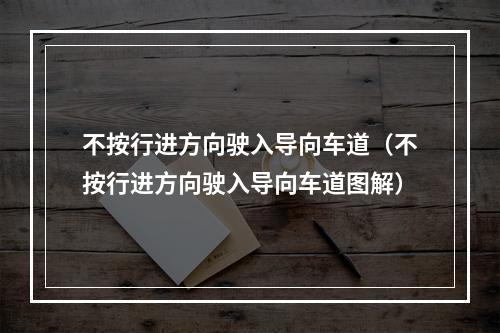 不按行进方向驶入导向车道（不按行进方向驶入导向车道图解）