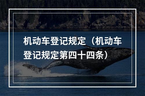 机动车登记规定（机动车登记规定第四十四条）