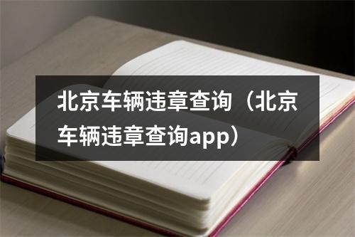 北京车辆违章查询（北京车辆违章查询app）