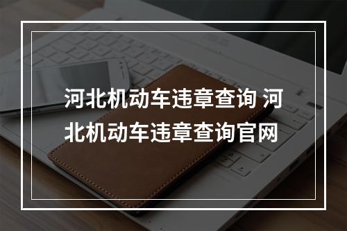 河北机动车违章查询 河北机动车违章查询官网