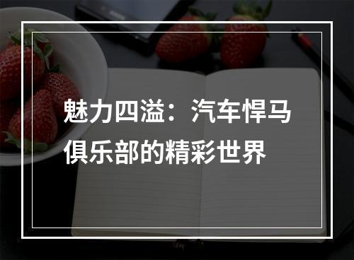 魅力四溢：汽车悍马俱乐部的精彩世界