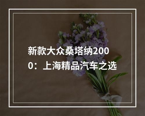 新款大众桑塔纳2000：上海精品汽车之选