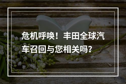 危机呼唤！丰田全球汽车召回与您相关吗？