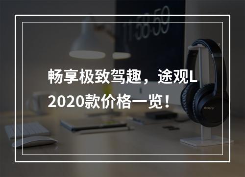 畅享极致驾趣，途观L2020款价格一览！