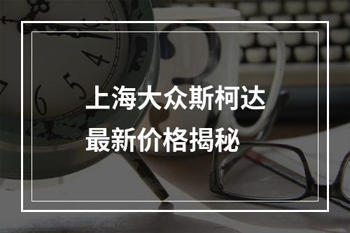 上海大众斯柯达最新价格揭秘