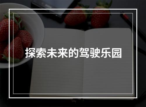 探索未来的驾驶乐园