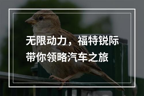 无限动力，福特锐际带你领略汽车之旅