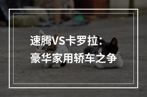 速腾VS卡罗拉：豪华家用轿车之争