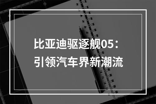 比亚迪驱逐舰05：引领汽车界新潮流