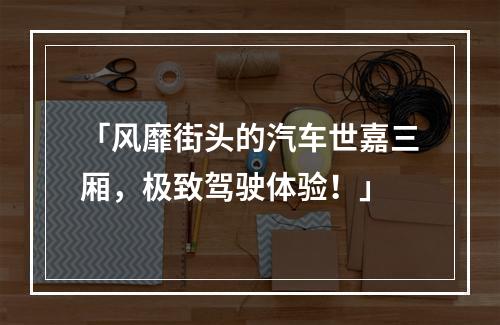 「风靡街头的汽车世嘉三厢，极致驾驶体验！」