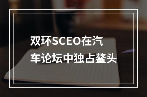 双环SCEO在汽车论坛中独占鳌头