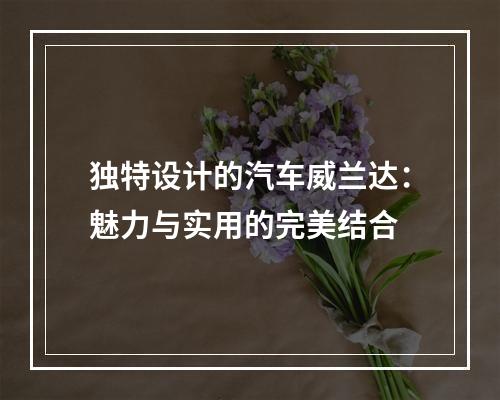 独特设计的汽车威兰达：魅力与实用的完美结合