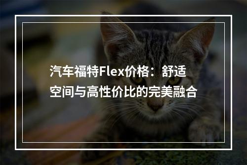 汽车福特Flex价格：舒适空间与高性价比的完美融合