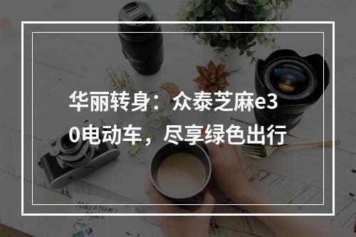 华丽转身：众泰芝麻e30电动车，尽享绿色出行