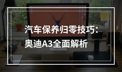 汽车保养归零技巧：奥迪A3全面解析