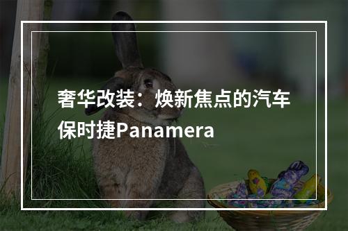 奢华改装：焕新焦点的汽车保时捷Panamera