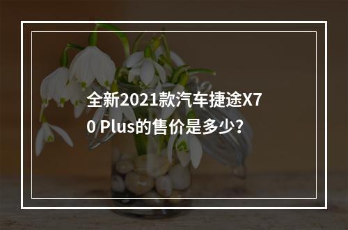 全新2021款汽车捷途X70 Plus的售价是多少？