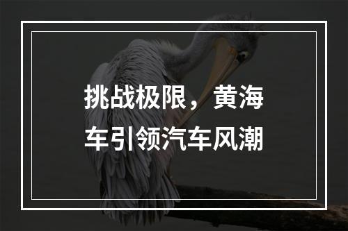 挑战极限，黄海车引领汽车风潮