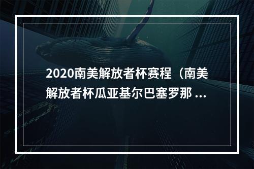 2020南美解放者杯赛程（南美解放者杯瓜亚基尔巴塞罗那 VS 波特诺山丘）