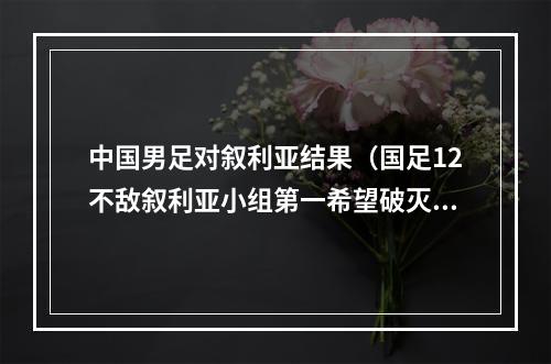 中国男足对叙利亚结果（国足12不敌叙利亚小组第一希望破灭）