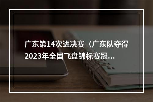 广东第14次进决赛（广东队夺得2023年全国飞盘锦标赛冠军）