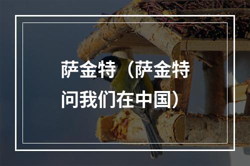 萨金特（萨金特问我们在中国）