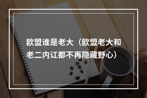 欧盟谁是老大（欧盟老大和老二内讧都不再隐藏野心）