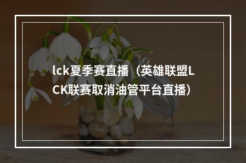 lck夏季赛直播（英雄联盟LCK联赛取消油管平台直播）