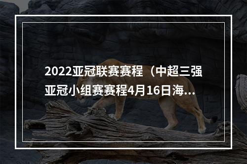 2022亚冠联赛赛程（中超三强亚冠小组赛赛程4月16日海港首战遇神户胜利船）