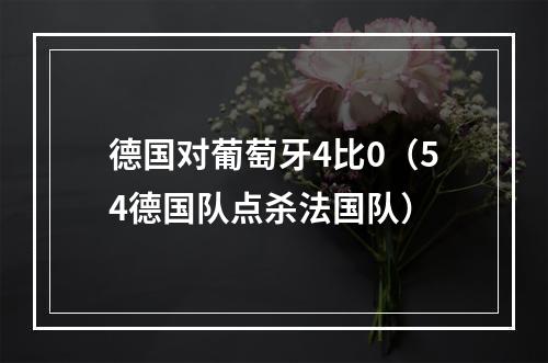 德国对葡萄牙4比0（54德国队点杀法国队）