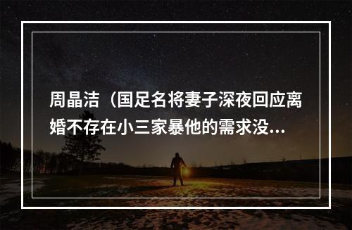 周晶洁（国足名将妻子深夜回应离婚不存在小三家暴他的需求没被满足）