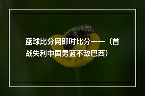 篮球比分网即时比分一一（首战失利中国男篮不敌巴西）