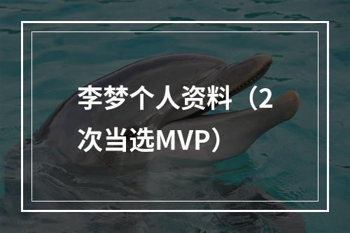 李梦个人资料（2次当选MVP）