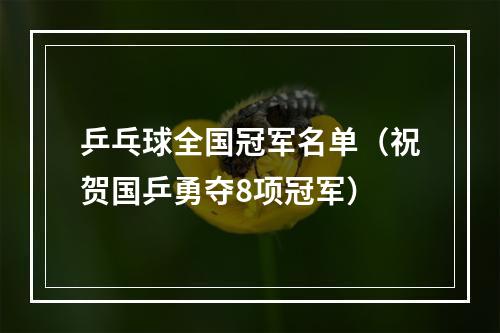 乒乓球全国冠军名单（祝贺国乒勇夺8项冠军）