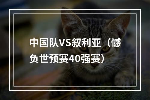 中国队VS叙利亚（憾负世预赛40强赛）