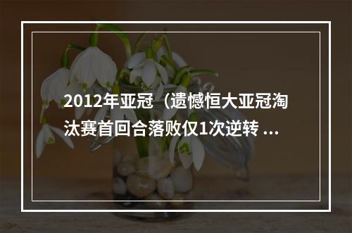 2012年亚冠（遗憾恒大亚冠淘汰赛首回合落败仅1次逆转 首次被对手双杀）