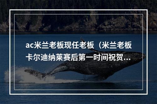 ac米兰老板现任老板（米兰老板卡尔迪纳莱赛后第一时间祝贺球队为你们感到自豪）