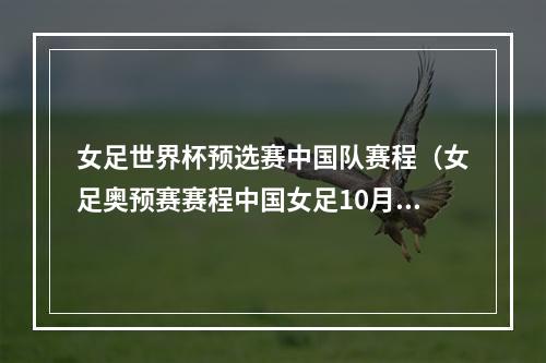 女足世界杯预选赛中国队赛程（女足奥预赛赛程中国女足10月26日首战朝鲜）