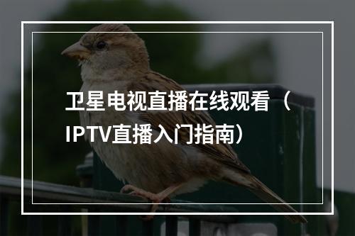 卫星电视直播在线观看（IPTV直播入门指南）