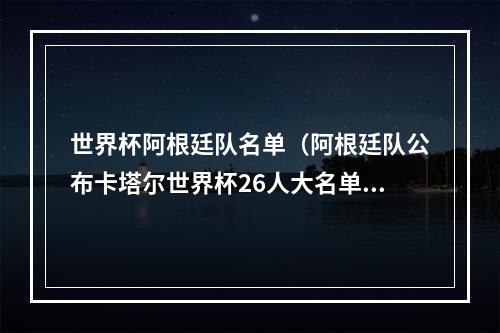 世界杯阿根廷队名单（阿根廷队公布卡塔尔世界杯26人大名单 梅西领衔）