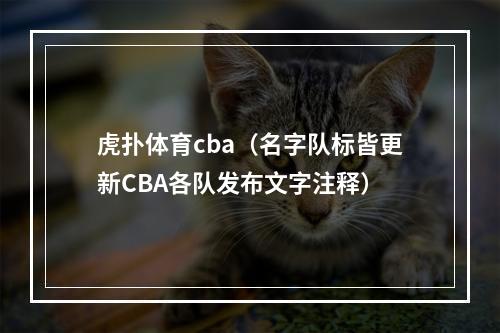 虎扑体育cba（名字队标皆更新CBA各队发布文字注释）