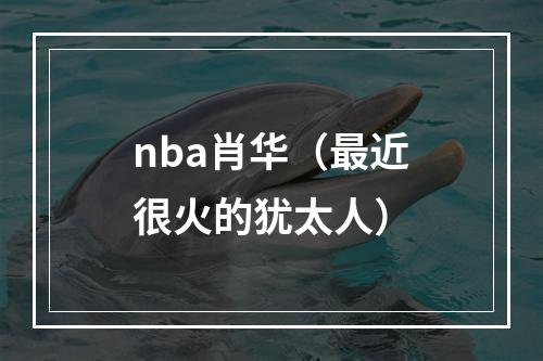 nba肖华（最近很火的犹太人）