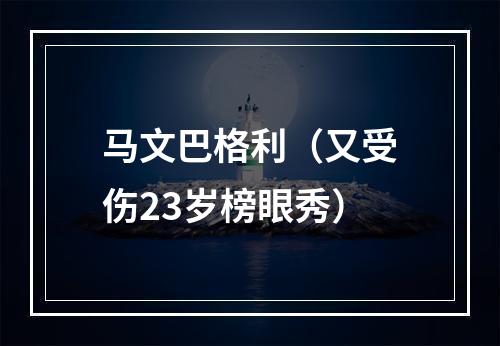 马文巴格利（又受伤23岁榜眼秀）