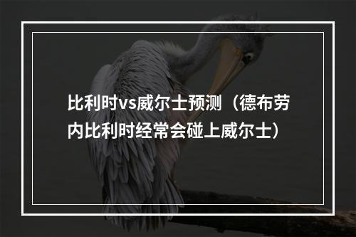 比利时vs威尔士预测（德布劳内比利时经常会碰上威尔士）